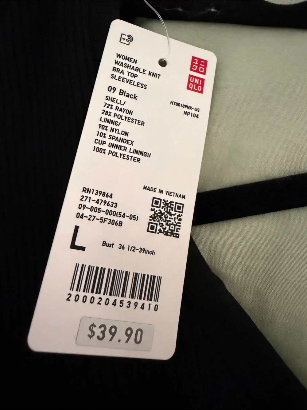 Uniqlo Washable Knit Bra Top
